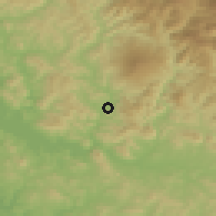 Shaded relief of the 55 km around Ghafsai, drawn from the GMTED2010 grid
