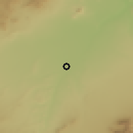 Shaded relief of the 55 km around Guercif, drawn from the GMTED2010 grid