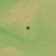 Shaded relief of the 56 km around Ighoud, drawn from the GMTED2010 grid