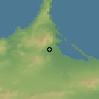 Shaded relief of the 55 km around Ihddaden, drawn from the GMTED2010 grid
