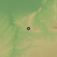Shaded relief of the 55 km around Ain Jemaa, drawn from the GMTED2010 grid