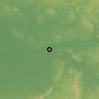Shaded relief of the 55 km around Khenichet, drawn from the GMTED2010 grid