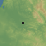 Shaded relief of the 55 km around Ksar El Kebir, drawn from the GMTED2010 grid