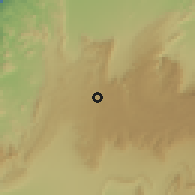 Shaded relief of the 56 km around Lakhsas, drawn from the GMTED2010 grid