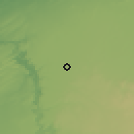 Shaded relief of the 55 km around Loulad, drawn from the GMTED2010 grid