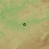Shaded relief of the 55 km around Matmata, drawn from the GMTED2010 grid