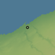 Shaded relief of the 55 km around Mohammedia, drawn from the GMTED2010 grid