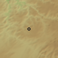 Shaded relief of the 55 km around Moulay Bouazza, drawn from the GMTED2010 grid