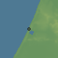 Shaded relief of the 55 km around Moulay Bousselham, drawn from the GMTED2010 grid