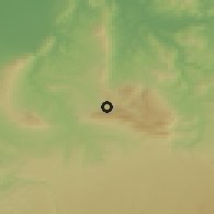 Shaded relief of the 55 km around Moulay Driss Zerhoun, drawn from the GMTED2010 grid