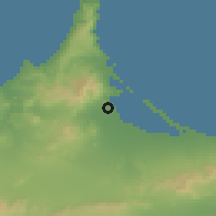 Shaded relief of the 55 km around Nador, drawn from the GMTED2010 grid