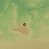 Shaded relief of the 55 km around N'Zalat Bni Amar, drawn from the GMTED2010 grid