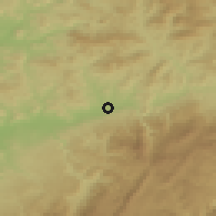 Shaded relief of the 55 km around Oued Amlil, drawn from the GMTED2010 grid