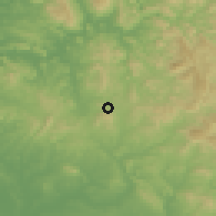Shaded relief of the 55 km around Ouezzane, drawn from the GMTED2010 grid
