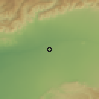 Shaded relief of the 56 km around Oulad Teima, drawn from the GMTED2010 grid