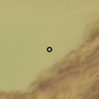 Shaded relief of the 56 km around Oulad Yaich, drawn from the GMTED2010 grid