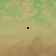 Shaded relief of the 55 km around Ouled Tayeb, drawn from the GMTED2010 grid