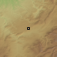 Shaded relief of the 55 km around Ribate El Kheir, drawn from the GMTED2010 grid