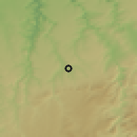Shaded relief of the 55 km around Rommani, drawn from the GMTED2010 grid