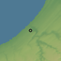 Shaded relief of the 55 km around Sebt El Maârif, drawn from the GMTED2010 grid