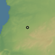 Shaded relief of the 56 km around Sebt Gzoula, drawn from the GMTED2010 grid