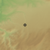 Shaded relief of the 55 km around Sebt Jahjouh, drawn from the GMTED2010 grid