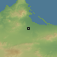 Shaded relief of the 55 km around Selouane, drawn from the GMTED2010 grid