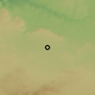 Shaded relief of the 56 km around Sid L Mokhtar, drawn from the GMTED2010 grid