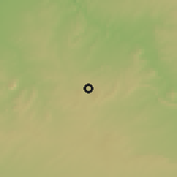 Shaded relief of the 56 km around Skhour Rehamna, drawn from the GMTED2010 grid