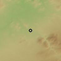 Shaded relief of the 55 km around Taourirt, drawn from the GMTED2010 grid