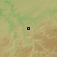 Shaded relief of the 55 km around Tidass, drawn from the GMTED2010 grid