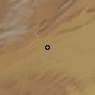 Shaded relief of the 56 km around Tinghir, drawn from the GMTED2010 grid