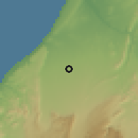 Shaded relief of the 56 km around Tiznit, drawn from the GMTED2010 grid