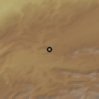Shaded relief of the 56 km around Aghbala, drawn from the GMTED2010 grid