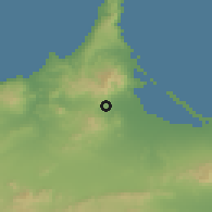 Shaded relief of the 55 km around Zeghanghane, drawn from the GMTED2010 grid