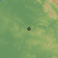 Shaded relief of the 55 km around Arbaoua, drawn from the GMTED2010 grid
