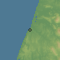 Shaded relief of the 55 km around Assilah, drawn from the GMTED2010 grid