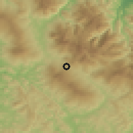 Shaded relief of the 55 km around Bab Taza, drawn from the GMTED2010 grid