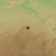 Shaded relief of the 55 km around Bhalil, drawn from the GMTED2010 grid