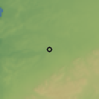 Shaded relief of the 56 km around Bouguedra, drawn from the GMTED2010 grid