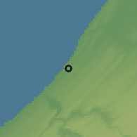 Shaded relief of the 55 km around Bouknadel, drawn from the GMTED2010 grid