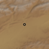 Shaded relief of the 56 km around Boumalne Dades, drawn from the GMTED2010 grid