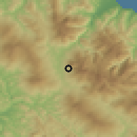 Shaded relief of the 55 km around Chefchaouen, drawn from the GMTED2010 grid