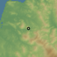 Shaded relief of the 55 km around Dar Chaoui, drawn from the GMTED2010 grid