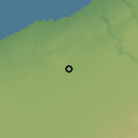 Shaded relief of the 55 km around Deroua, drawn from the GMTED2010 grid