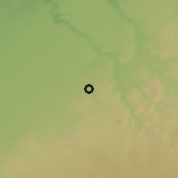 Shaded relief of the 55 km around El Gara, drawn from the GMTED2010 grid