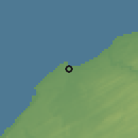 Shaded relief of the 55 km around El Jadida, drawn from the GMTED2010 grid