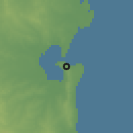 Shaded relief of the 60 km around Pemba, drawn from the GMTED2010 grid