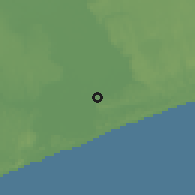 Shaded relief of the 58 km around Xai-Xai, drawn from the GMTED2010 grid