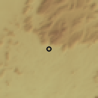 Shaded relief of the 59 km around Garue, drawn from the GMTED2010 grid